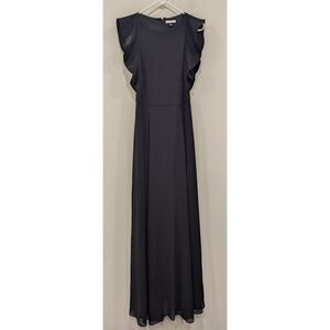 H by Halston Black Flutter Sleeve Maxi Dress Size 4
